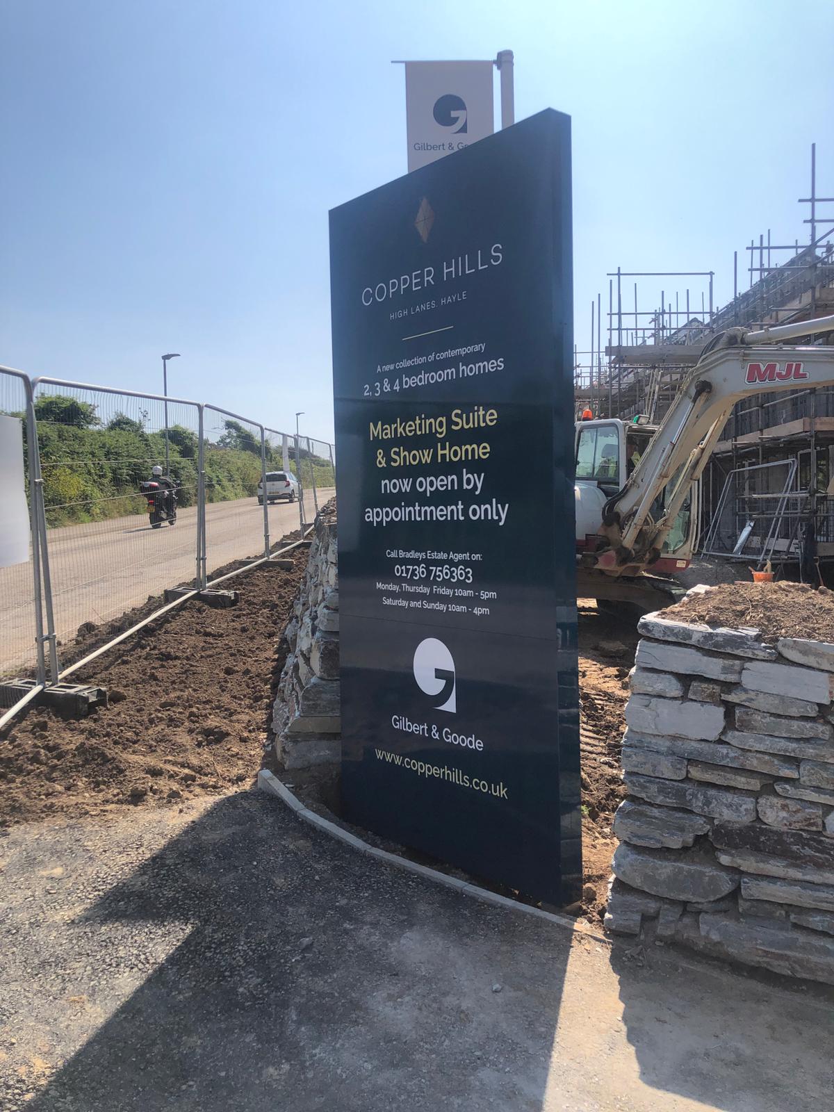 Large Monolith Totem Sign with Folded  Faces